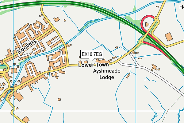 EX16 7EG map - OS VectorMap District (Ordnance Survey)