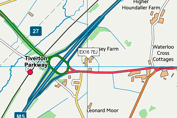 EX16 7EJ map - OS VectorMap District (Ordnance Survey)