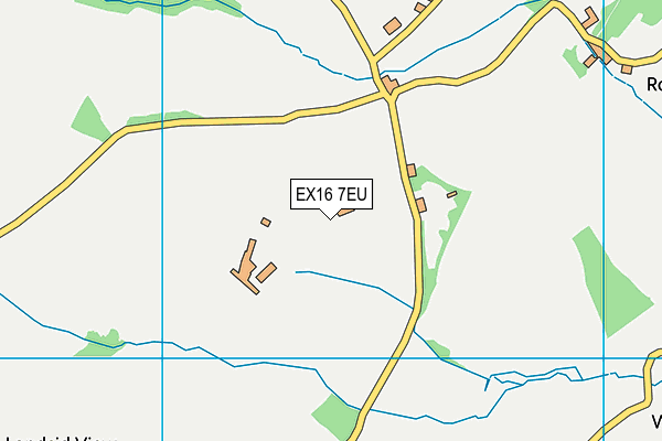 EX16 7EU map - OS VectorMap District (Ordnance Survey)