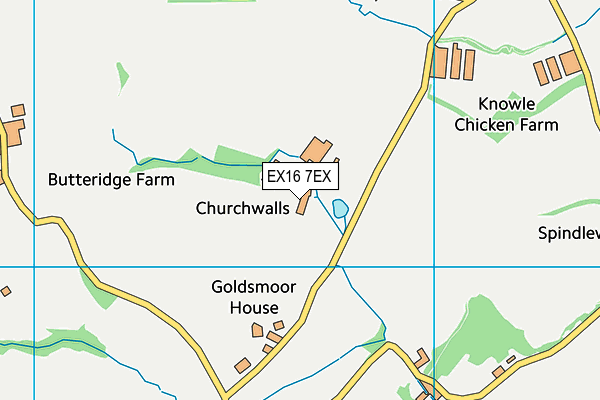 EX16 7EX map - OS VectorMap District (Ordnance Survey)