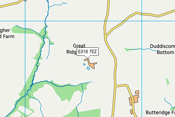 EX16 7EZ map - OS VectorMap District (Ordnance Survey)