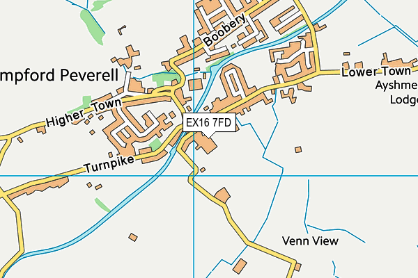 EX16 7FD map - OS VectorMap District (Ordnance Survey)