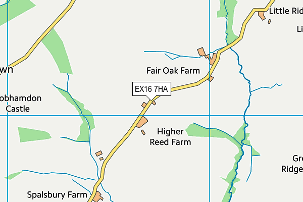 EX16 7HA map - OS VectorMap District (Ordnance Survey)