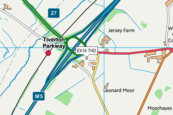 EX16 7HD map - OS VectorMap District (Ordnance Survey)