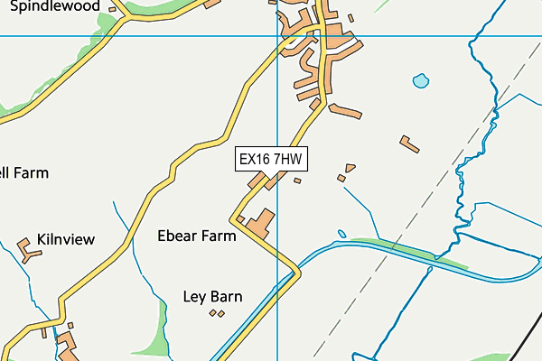 EX16 7HW map - OS VectorMap District (Ordnance Survey)