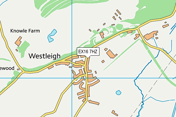 EX16 7HZ map - OS VectorMap District (Ordnance Survey)