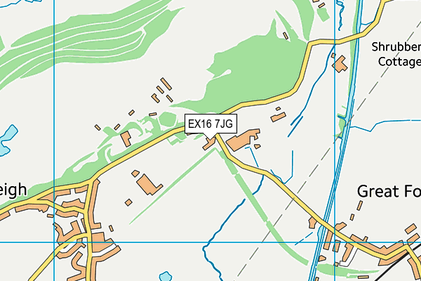 EX16 7JG map - OS VectorMap District (Ordnance Survey)