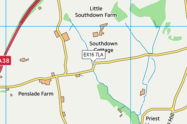 EX16 7LA map - OS VectorMap District (Ordnance Survey)