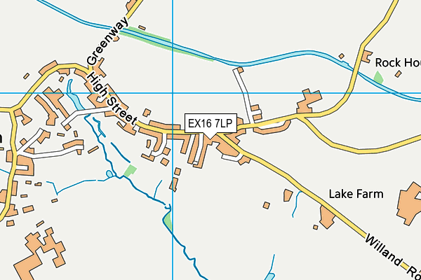 EX16 7LP map - OS VectorMap District (Ordnance Survey)