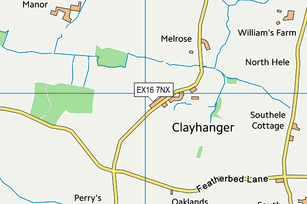 EX16 7NX map - OS VectorMap District (Ordnance Survey)