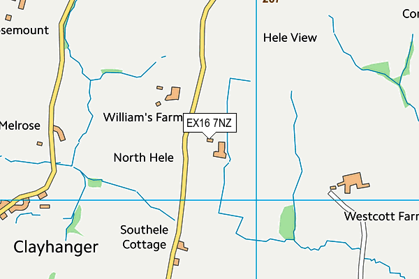 EX16 7NZ map - OS VectorMap District (Ordnance Survey)