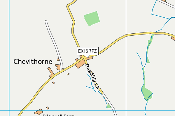 EX16 7PZ map - OS VectorMap District (Ordnance Survey)