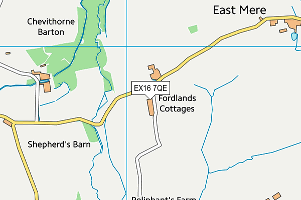 EX16 7QE map - OS VectorMap District (Ordnance Survey)