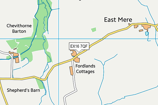 EX16 7QF map - OS VectorMap District (Ordnance Survey)
