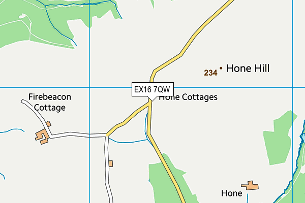 EX16 7QW map - OS VectorMap District (Ordnance Survey)