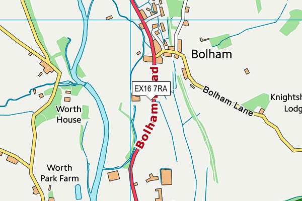 Bolham Community Primary School map (EX16 7RA) - OS VectorMap District (Ordnance Survey)