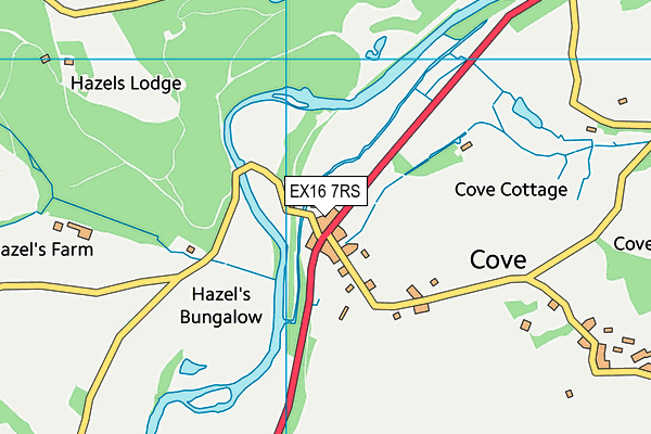 EX16 7RS map - OS VectorMap District (Ordnance Survey)