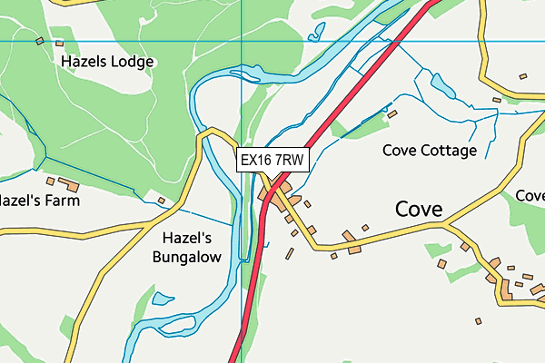 EX16 7RW map - OS VectorMap District (Ordnance Survey)