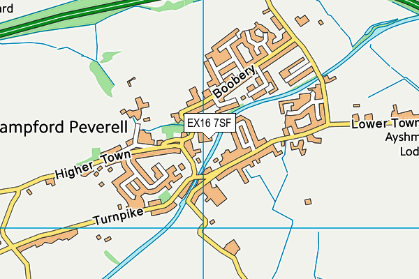 EX16 7SF map - OS VectorMap District (Ordnance Survey)