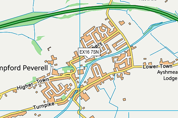 EX16 7SN map - OS VectorMap District (Ordnance Survey)