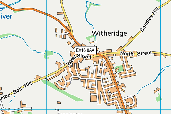 EX16 8AA map - OS VectorMap District (Ordnance Survey)