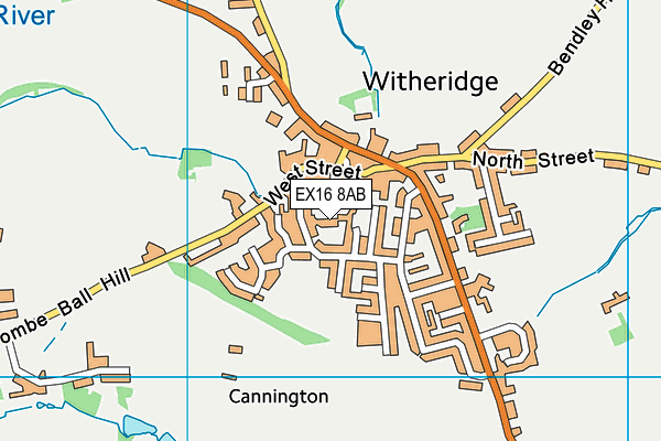 EX16 8AB map - OS VectorMap District (Ordnance Survey)