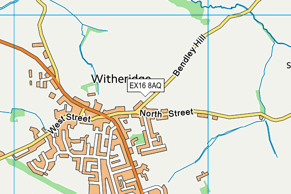 EX16 8AQ map - OS VectorMap District (Ordnance Survey)