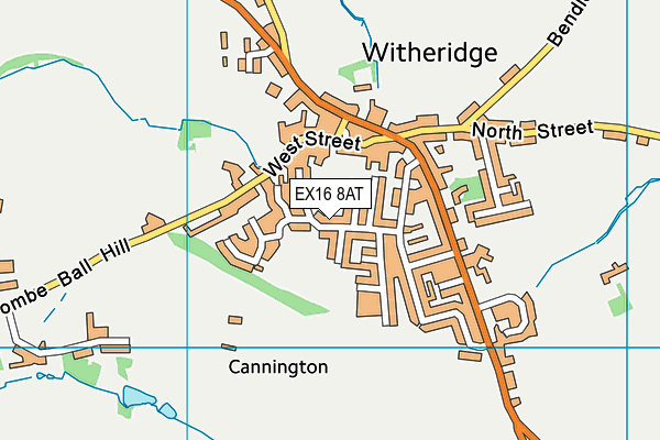 EX16 8AT map - OS VectorMap District (Ordnance Survey)