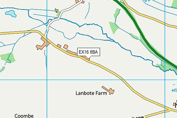 EX16 8BA map - OS VectorMap District (Ordnance Survey)