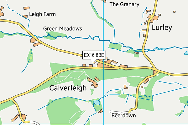 EX16 8BE map - OS VectorMap District (Ordnance Survey)