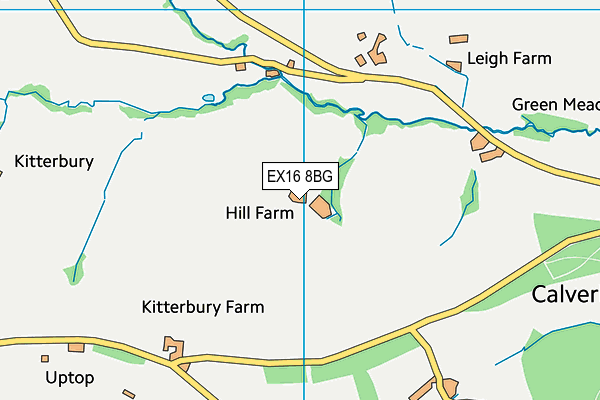 EX16 8BG map - OS VectorMap District (Ordnance Survey)