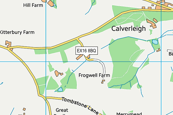 EX16 8BQ map - OS VectorMap District (Ordnance Survey)