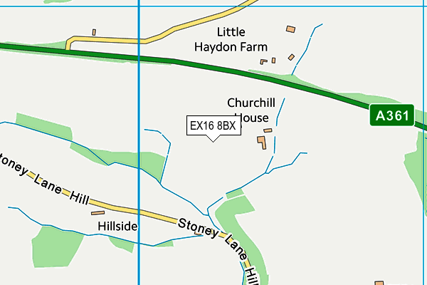 EX16 8BX map - OS VectorMap District (Ordnance Survey)