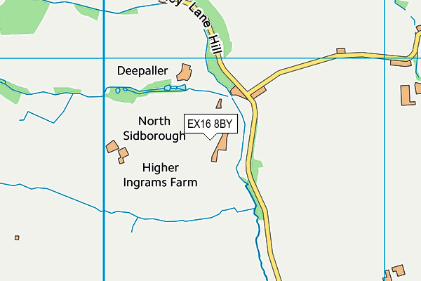 EX16 8BY map - OS VectorMap District (Ordnance Survey)