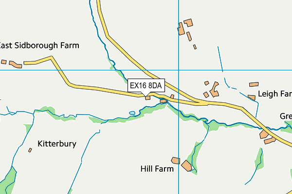 EX16 8DA map - OS VectorMap District (Ordnance Survey)