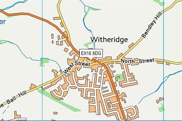 EX16 8DG map - OS VectorMap District (Ordnance Survey)