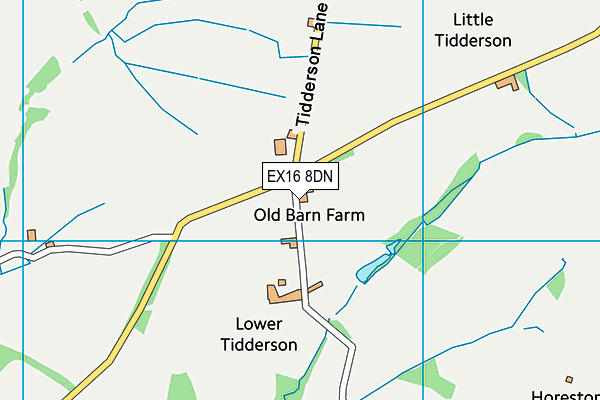 EX16 8DN map - OS VectorMap District (Ordnance Survey)