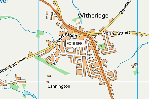 EX16 8EB map - OS VectorMap District (Ordnance Survey)