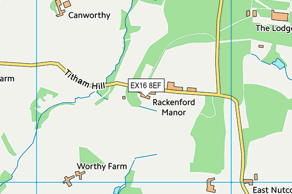 EX16 8EF map - OS VectorMap District (Ordnance Survey)