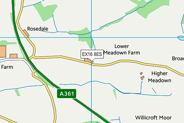 EX16 8ES map - OS VectorMap District (Ordnance Survey)