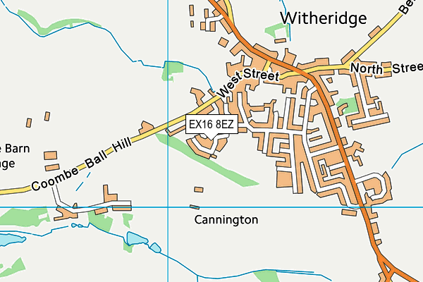 EX16 8EZ map - OS VectorMap District (Ordnance Survey)