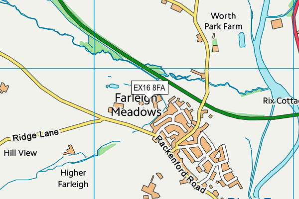 EX16 8FA map - OS VectorMap District (Ordnance Survey)