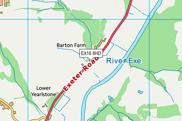 EX16 8HD map - OS VectorMap District (Ordnance Survey)