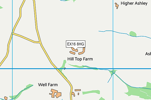 EX16 8HG map - OS VectorMap District (Ordnance Survey)