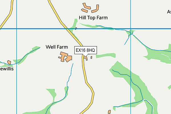 EX16 8HQ map - OS VectorMap District (Ordnance Survey)