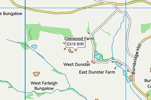 EX16 8HR map - OS VectorMap District (Ordnance Survey)