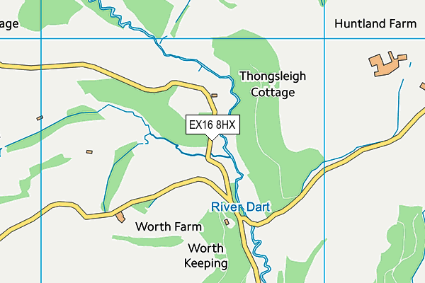 EX16 8HX map - OS VectorMap District (Ordnance Survey)