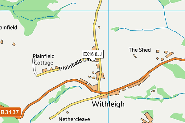 EX16 8JJ map - OS VectorMap District (Ordnance Survey)