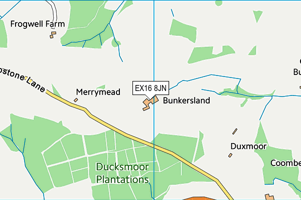 EX16 8JN map - OS VectorMap District (Ordnance Survey)