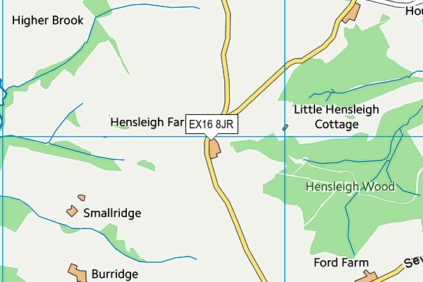 EX16 8JR map - OS VectorMap District (Ordnance Survey)